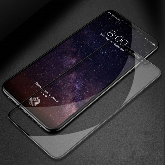Apple iPhone XS Max CaseUp Kavisli Kırılmaz Ekran Koruyucu Siyah 2