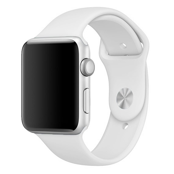 Apple Watch SE 44mm CaseUp Silikon Spor Kordon Beyaz 2