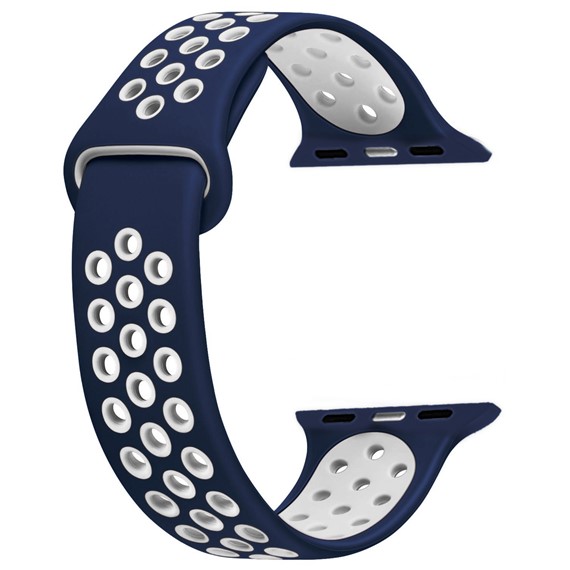 Apple Watch Series 6 44mm CaseUp Silicone Sport Band Kordon Kayış Prusya Mavisi 1