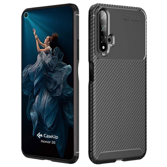 Huawei Honor 20 Kılıf CaseUp Fiber Design Siyah 1