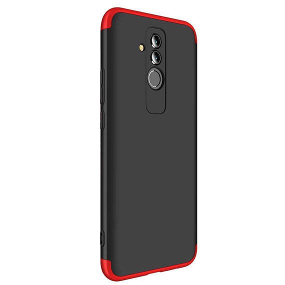 Huawei Mate 20 Lite Kılıf CaseUp Triple Deluxe Shield Siyah Kırmızı 1