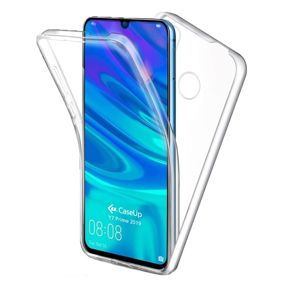 Huawei Y7 Prime 2019 Kılıf CaseUp 360 Çift Taraflı Silikon Şeffaf 1