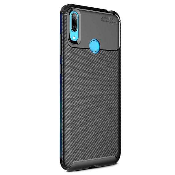 Huawei Y7 Prime 2019 Kılıf CaseUp Fiber Design Siyah 2
