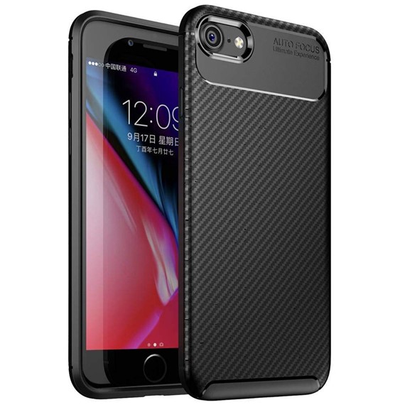 Apple iPhone 7 Kılıf CaseUp Fiber Design Siyah 5