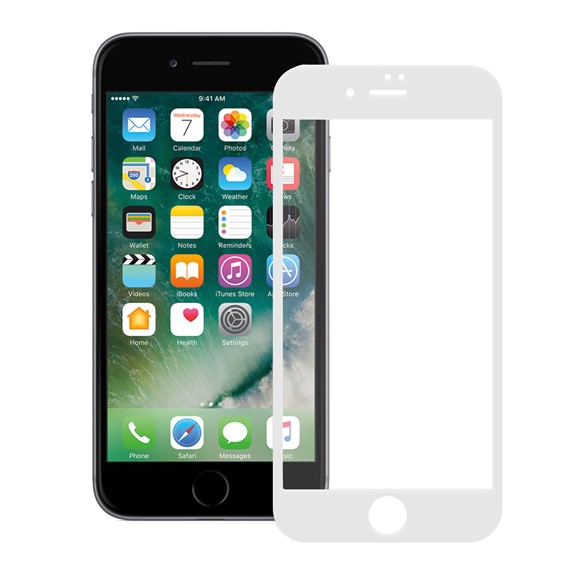 Apple iPhone 7 4 7 CaseUp Kavisli Kırılmaz Ekran Koruyucu Beyaz 1