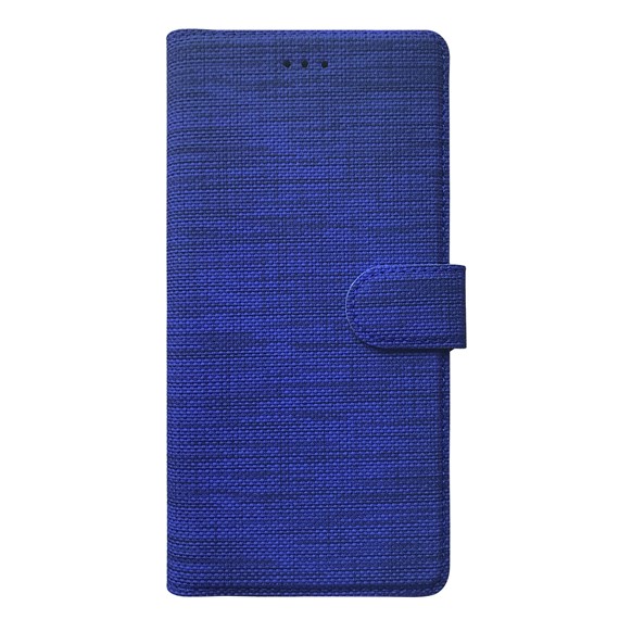 CaseUp Huawei Y5P Kılıf Kumaş Desenli Cüzdanlı Lacivert 2