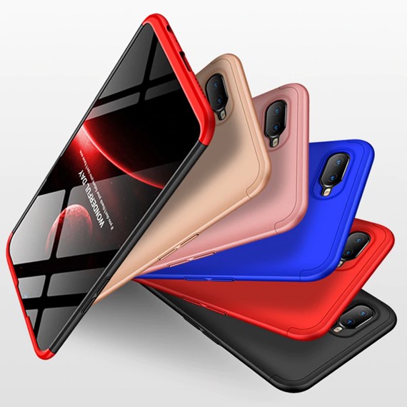 Oppo RX17 Neo Kılıf CaseUp Triple Deluxe Shield Siyah Mavi 3