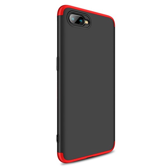 Oppo RX17 Neo Kılıf CaseUp Triple Deluxe Shield Siyah Kırmızı 1