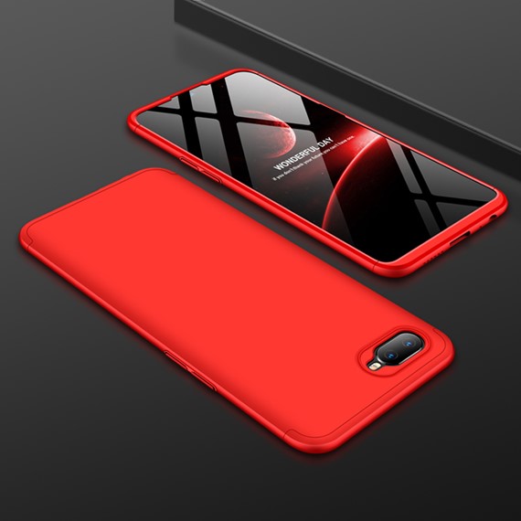 Oppo RX17 Neo Kılıf CaseUp Triple Deluxe Shield Kırmızı 2