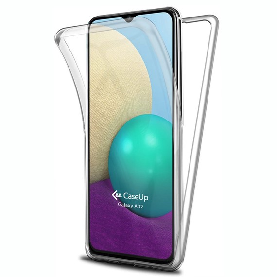 CaseUp Samsung Galaxy A02 Kılıf 360 Çift Taraflı Silikon Şeffaf 1