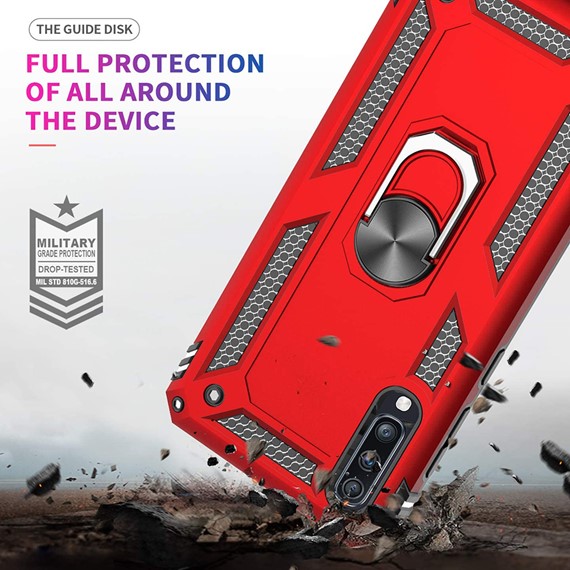 Samsung Galaxy A50 CaseUp Magnetic Ring Holder Kılıf Kırmızı 4
