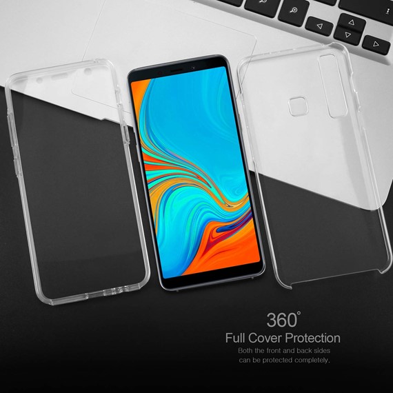 Samsung Galaxy A9 2018 Kılıf CaseUp 360 Çift Taraflı Silikon Şeffaf 5