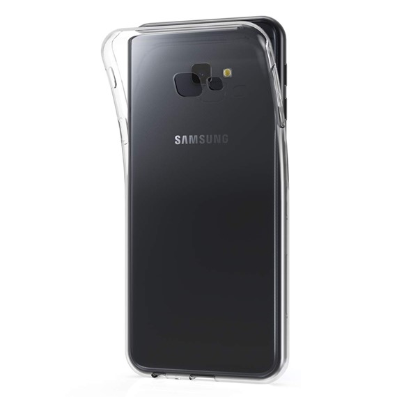 Samsung Galaxy J4 Plus Kılıf CaseUp İnce Şeffaf Silikon Beyaz 1