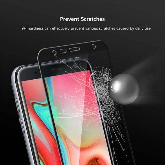 Samsung Galaxy J4 Plus CaseUp Kavisli Kırılmaz Ekran Koruyucu Siyah 4