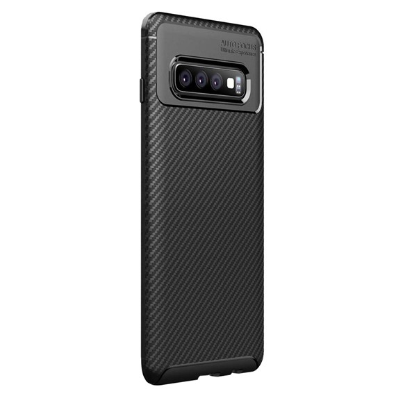 Samsung Galaxy S10 Plus Kılıf CaseUp Fiber Design Siyah 2