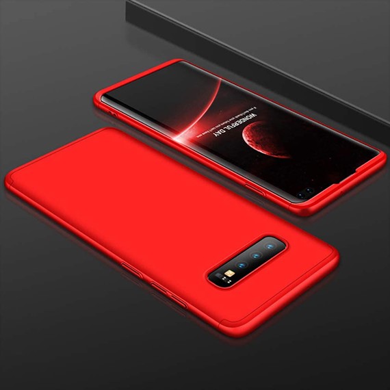 Samsung Galaxy S10 Plus Kılıf CaseUp Triple Deluxe Shield Kırmızı 4