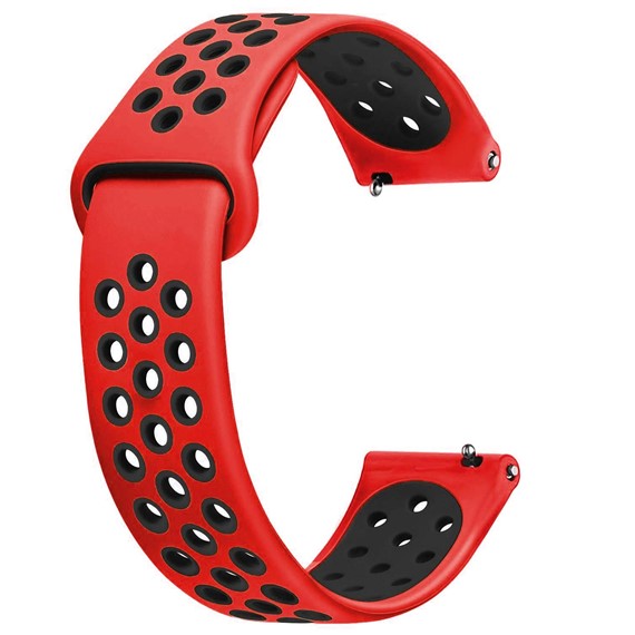 CaseUp Huawei Watch GT2 46mm Kordon Silicone Sport Band Kırmızı Siyah 1