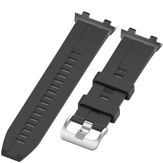 Oppo Watch 41mm CaseUp Silicone Cornered Kordon Beyaz Siyah Pimli 3