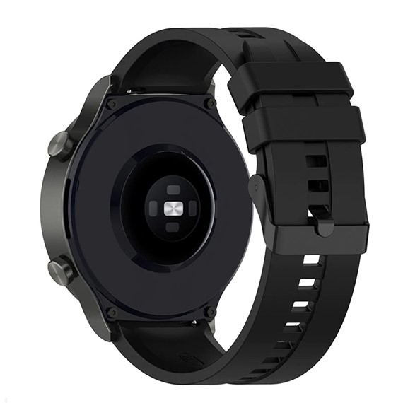 Oppo Watch 41mm CaseUp Silicone Cornered Kordon Siyah Siyah Pimli 4