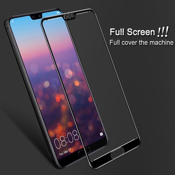 Huawei P20 CaseUp Kavisli Kırılmaz Ekran Koruyucu Siyah 4