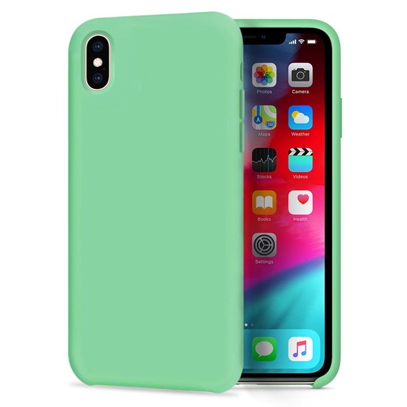 Apple iPhone XS Max CaseUp Slim Liquid Silicone Kılıf Yeşil 1