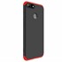 Huawei Y7 2018 Kılıf CaseUp Triple Deluxe Shield Siyah Kırmızı 1