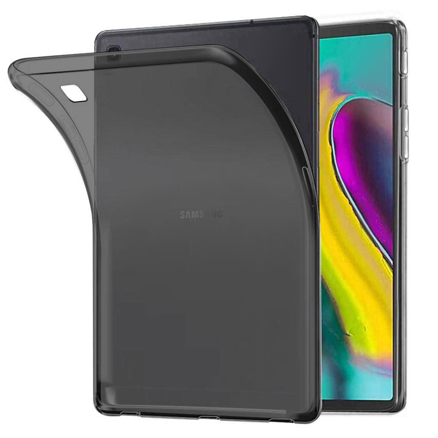 Samsung Galaxy Tab S5e T720 CaseUp İnce Şeffaf Silikon Kılıf Siyah